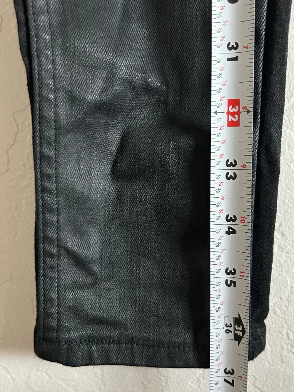 Levi’s Super Skinny size 28 black jeans with faux leather front panels